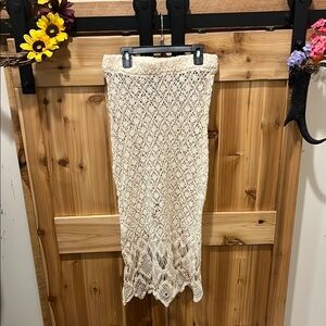 Zara Cream Crochet Maxi Skirt